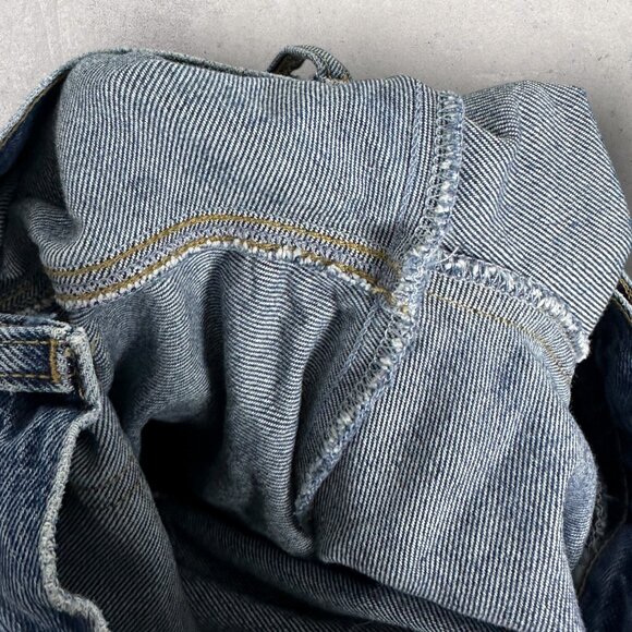 AGOLDE Criss Cross Straight Leg Organic Jeans Button Fly Womens Sz 22 Blue Denim - Picture 12 of 15